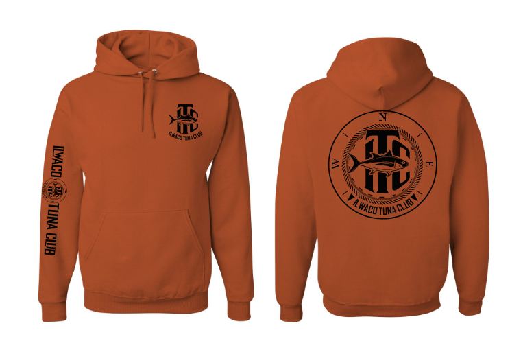Ilwaco Tuna Club: Orange Hooded Sweatshirt
