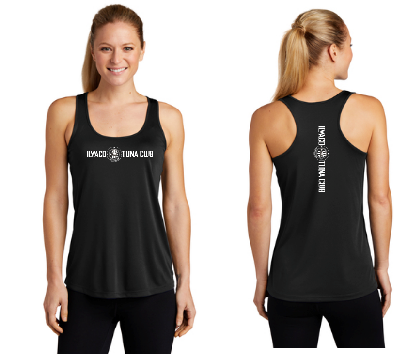 Ilwaco Tuna Club: Women's Racerback Tank: Vertical Logo