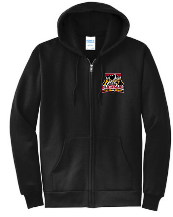 Clatskanie Tiger/Cougar: Full-Zip Hooded Sweatshirt: Front