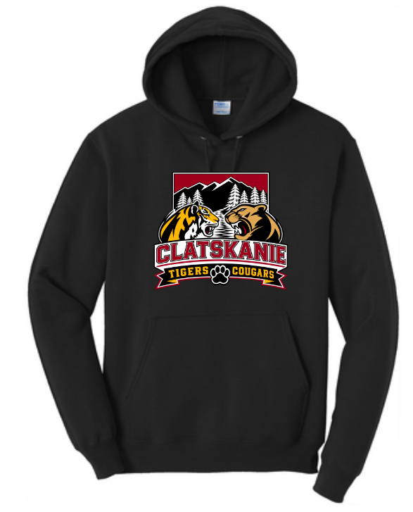Clatskanie Tiger/Cougar: Hooded Sweatshirt